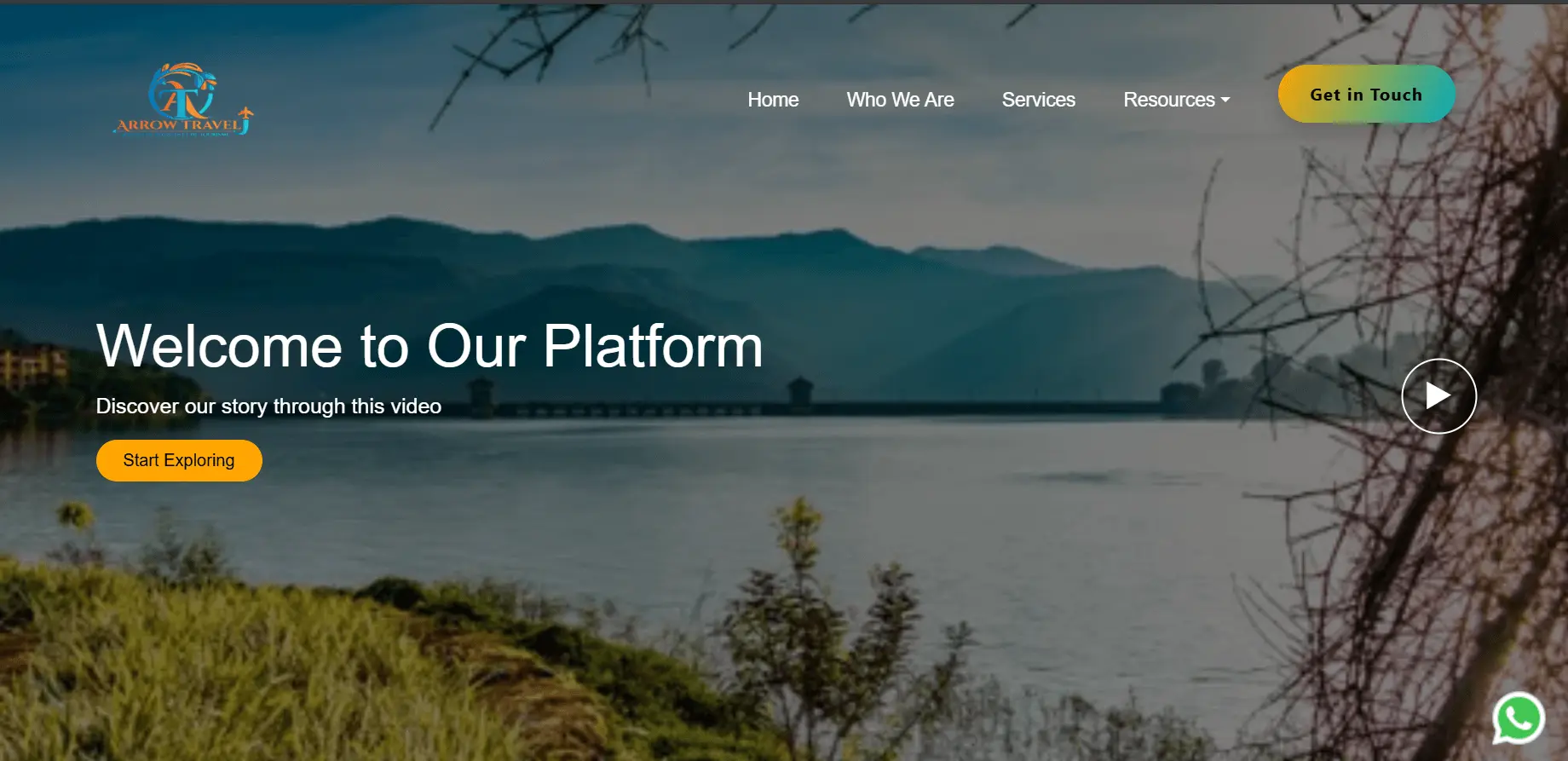 Arrow Travels website development project screenshot
