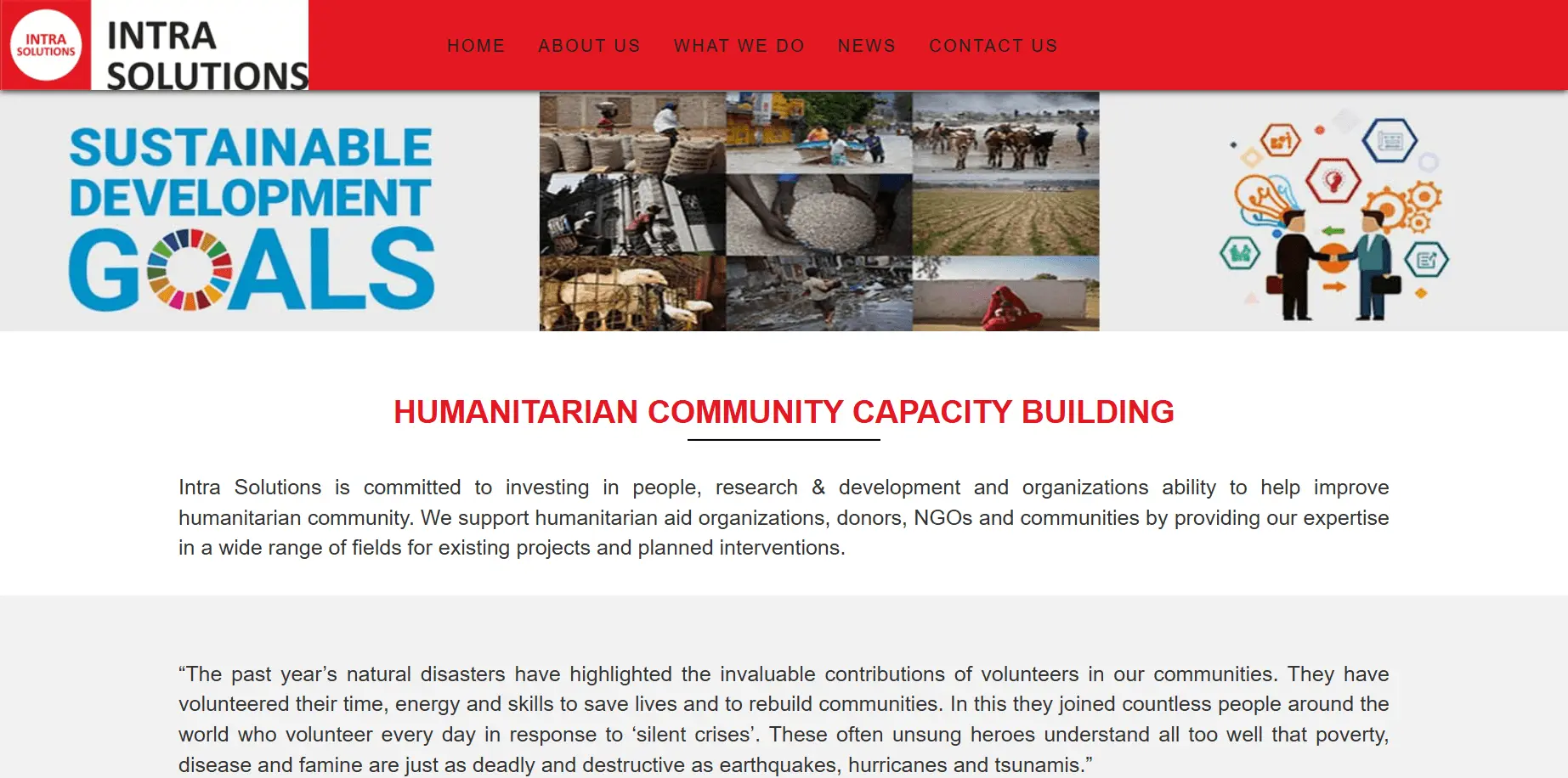 Intra Solutions website development project screenshot